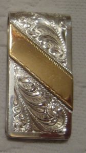 Sterling Overlay Money Clip - Pattern 662