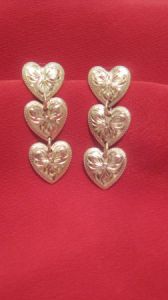 Three 1/2" Heart Conchos Earrings