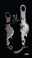 Small Silver Conchos & Crescent Silver Overlay Bit Bar Bit Straight Shank