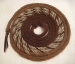 22 feet, Mane Horsehair Mecate - Brown, Tan, White - Changing Blocks of Colors Pattern V3 - (8 Strands)
