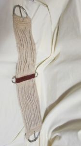 Mohair Cinch -  30 1/2" White with Brown