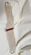 Mohair Cinch -  30 1/2" White with Brown