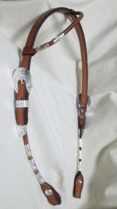 Headstall with Silver Plated Buckles & Ferrules -- One Ear