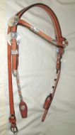Headstall with Silver Plated Buckles & Ferrules -- Browband