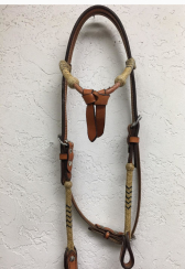 Painted Rawhide Browband - Split Browband Headstall