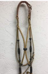 Painted Rawhide Browband - All Rawhide Headstall - Calif. Style