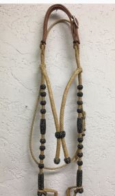 Painted Rawhide Browband - All Rawhide Headstall - Oklahoma Style