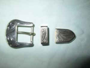 3-Piece Buckle Set - 120-5P Sterling Overlay