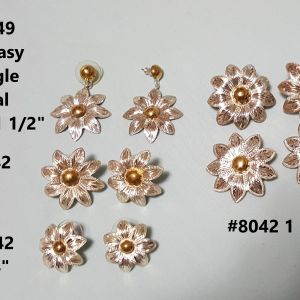 Silver Daisy Concho Earrings w/ JB with Post