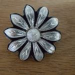 Santa Clara (aka Daisy Concho - #250) BROWN with Silver Inlay --  1 3/4" with Chicago Screw