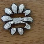 Santa Clara (aka Daisy Concho - #250) BROWN with Silver Inlay --  1 1/4" SLOTTED CONCHO