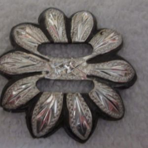 Santa Clara (aka Daisy Concho - #250) BROWN with Silver Inlay --  1 1/2" SLOTTED CONCHO