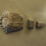 #504 German Silver 3-piece Buckle Set -- for 1/2" strap
