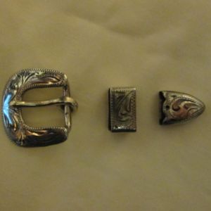 #500 ANTIQUE German Silver 3-piece Buckle Set -- for 1/2" strap