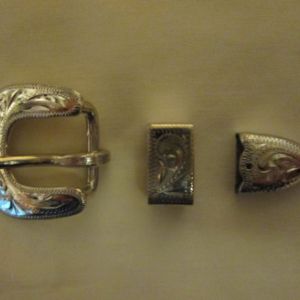 #500 German Silver 3-piece Buckle Set -- for 1/2" strap