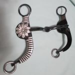 Argentine Snaffle - Stripes & with Daisy Concho w/ Silver Inlay - Black