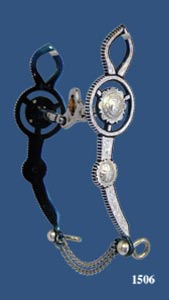 Conchos Medium & Small Silver Inlay Bit -Blued