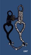 Heart Outline Silver Inlay Bit - Black