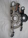 Circle with Beads Silver Inlay Straight Shank Bit with Brand- Black