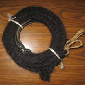 Split Reins (Mane Horsehair) - with REIN CONNECTORS Solid Black