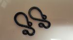 PAIR OF REIN CHAIN FANCY S HOOKS - BLUED FINISH