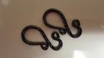 PAIR OF REIN CHAIN FANCY S HOOKS - BLACK FINISH