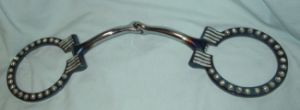 Stripes & Beads Silver Inlay  Dee Ring Snaffle - Blued