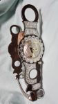 Big Concho Silver Inlay Mona Lisa Bit with a Brand -  Patina