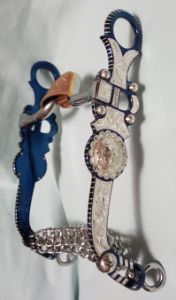 Concho Silver Inlay Bit - Blued