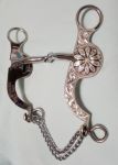 Argentine Snaffle - Sterling Over Stainless with Daisy Concho with Chains