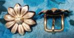 Santa Clara (aka Daisy Concho - #250)  BUCKLE without tip & keeper BLUED with Silver Inlay - for 1/2" or 5/8" strap