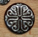 Concho with Bridle Loop -  Rusty Iron with Hearts