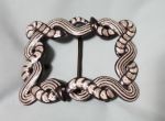Rattle Snake Design Silver Inlay Belt Buckle with Black Finish