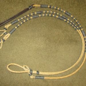 Romal Reins - 12 plait - Oklahoma Style  48" with Black Detail