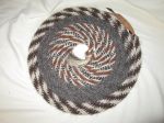 22 feet, Mane Horsehair Mecate - Black, Gray, Brown, White - Changing Blocks of Colors Pattern V5 - (6 Strands)