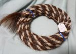 Mane Horsehair Mecate - Gray, White & Brown - #4  (Barber Pole)