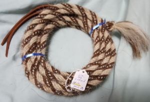 Mane Horsehair Mecate - Brown, White & Black - #7