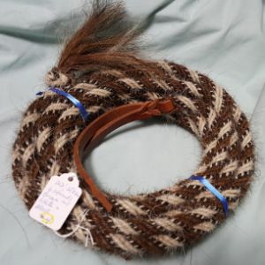 Mane Horsehair Mecate - Brown, White & Black - Pattern O