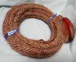 Mane Horsehair Mecate Colored Red, Tan, Black, White - Pattern Red B
