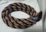 Mane Horsehair Mecate Colored Blue, Tan, Black, White - Pattern Blue D