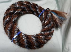 Mane Horsehair Mecate Colored Blue, Black, Brown, White - Pattern Blue E