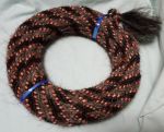 Mane Horsehair Mecate Colored Red, Gray, Black, White - Pattern Red E