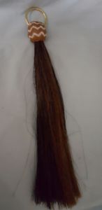 12" Horsehair Shoofly - Black/Brown with Rawhide Knot with Tan Detail