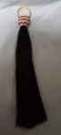 12" Horsehair Shoofly - Black with Rawhide Knot with Red Detail
