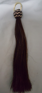 12" Horsehair Shoofly - Brown with Rawhide Knot with Black Detail