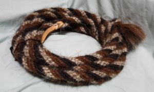 Mane Horsehair Mecate - Black, Brown, Light Gray/White  - Pattern D6