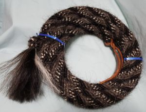 Mane Horsehair Mecate - Gray, Black, Black/White - Pattern Y2