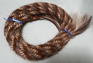 Mane Horsehair Mecate - Gray, Brown, Brown/White - Pattern W-4