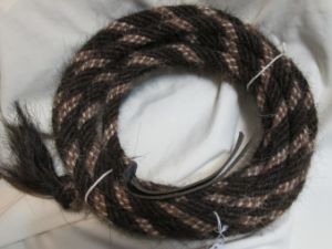 Mane Horsehair Mecate - Dark Brown,Tan/White -  Pattern F11