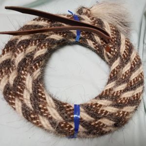 Mane Horsehair Mecate - Gray, White, Brown/White #J-1